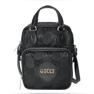GUCCI GG Nylon Monogram Off The Grid Shoulder Crossbody Bag Black